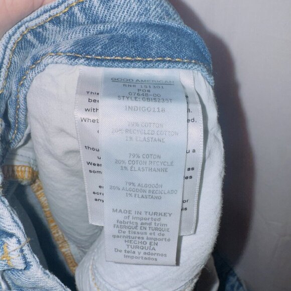 Good American Good Boy Side Slit Jeans in Indigo118 women's size 18 - Picture 5 of 6